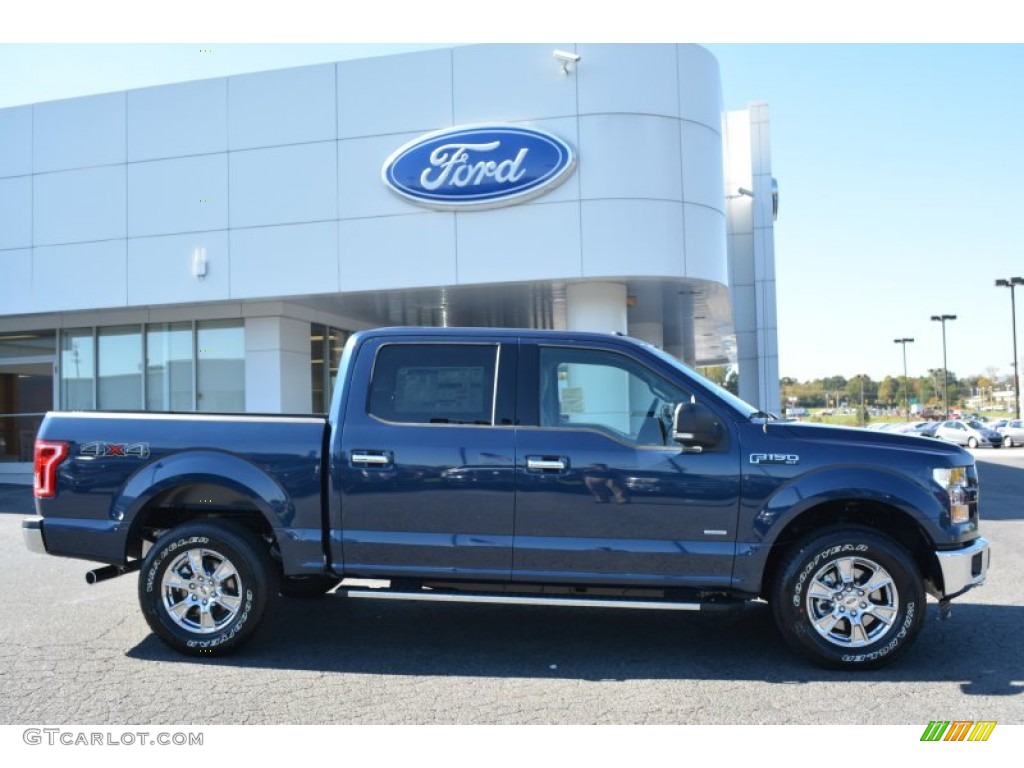 2015 F150 XLT SuperCrew 4x4 - Blue Jeans Metallic / Medium Earth Gray photo #2