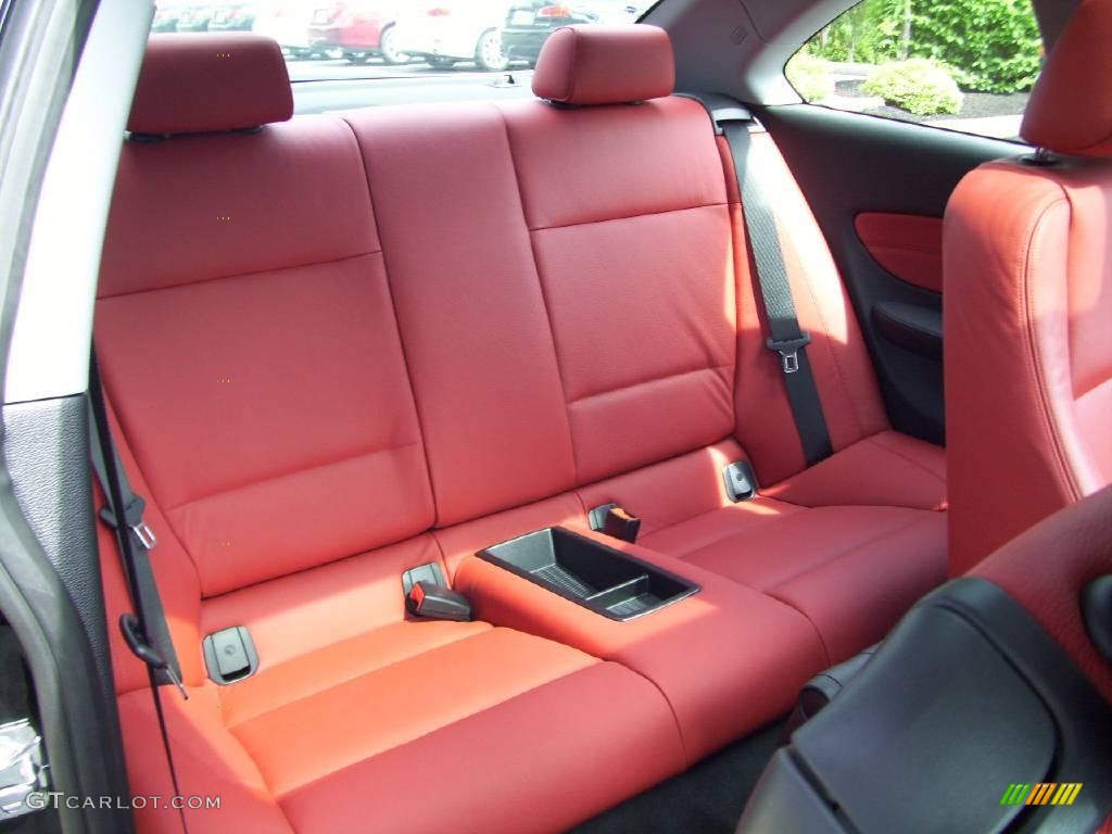 2008 1 Series 135i Coupe - Black Sapphire Metallic / Coral Red photo #16