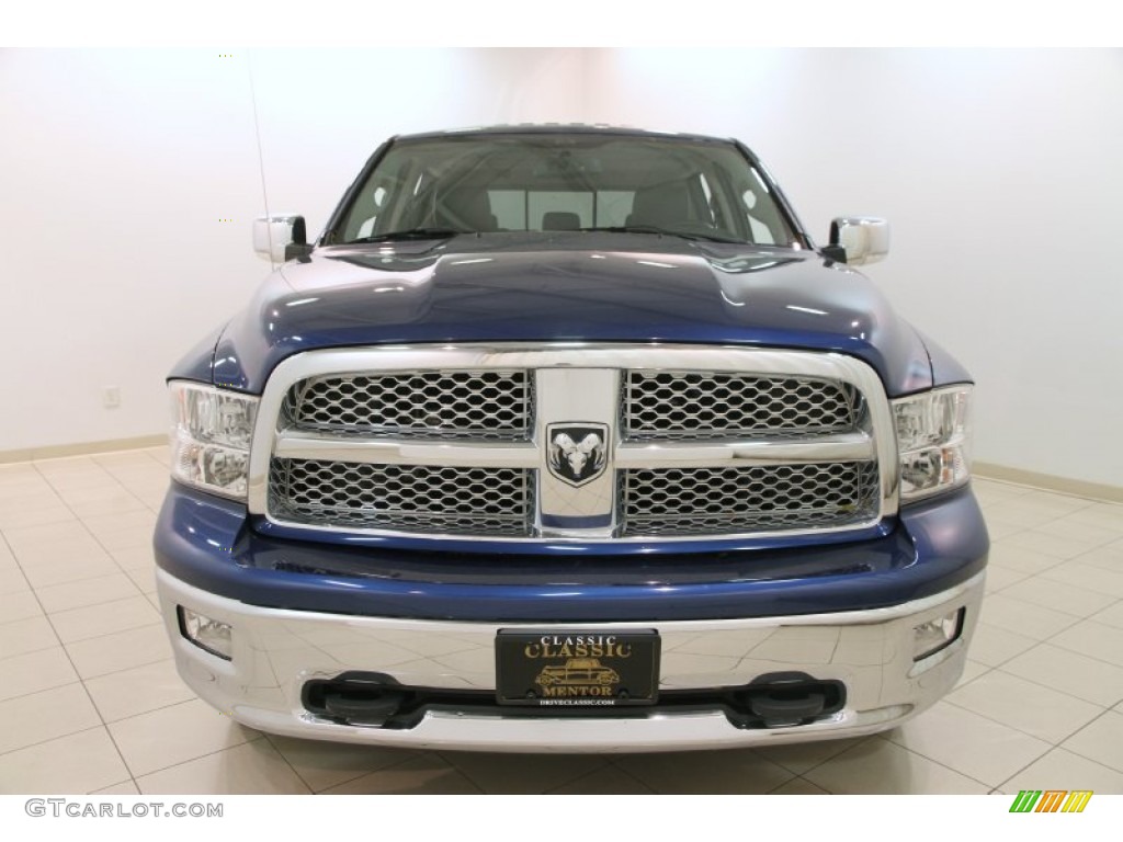 2009 Ram 1500 Laramie Crew Cab 4x4 - Deep Water Blue Pearl / Dark Slate Gray photo #2