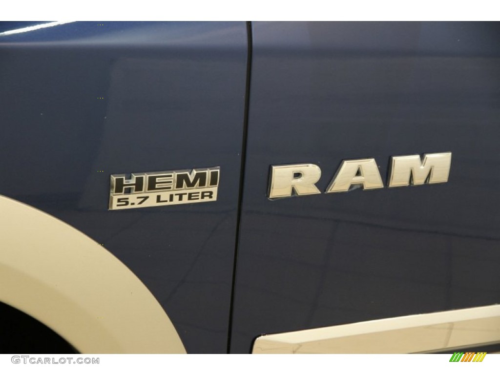 2009 Ram 1500 Laramie Crew Cab 4x4 - Deep Water Blue Pearl / Dark Slate Gray photo #4