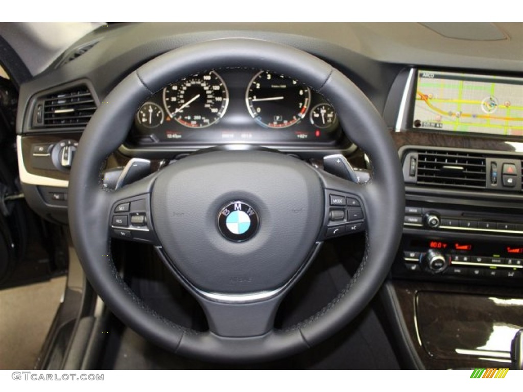 2016 BMW 5 Series 528i Sedan Black Steering Wheel Photo #107941792