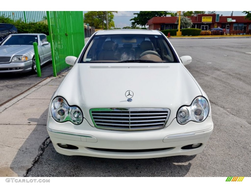 2003 C 240 Sedan - Alabaster White / Java photo #2