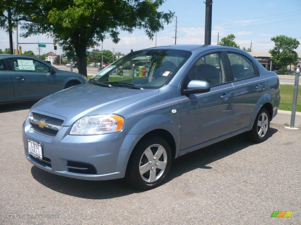 2008 Aveo LS Sedan - Icelandic Blue Metallic / Neutral Beige photo #3