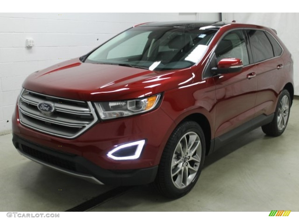 2015 Edge Titanium AWD - Ruby Red Metallic / Ebony photo #3