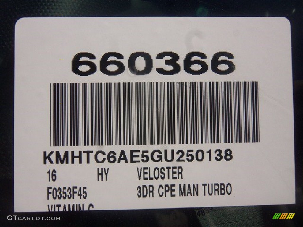 2016 Veloster Turbo - Vitamin C / Black photo #3