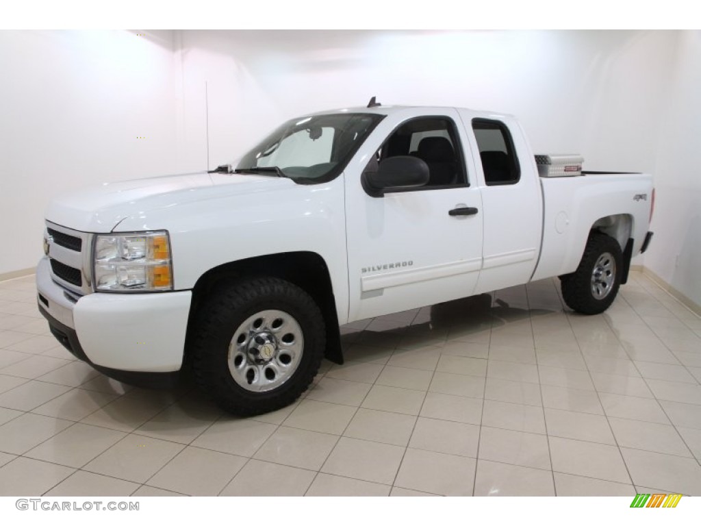 2011 Silverado 1500 LS Extended Cab 4x4 - Summit White / Dark Titanium photo #3