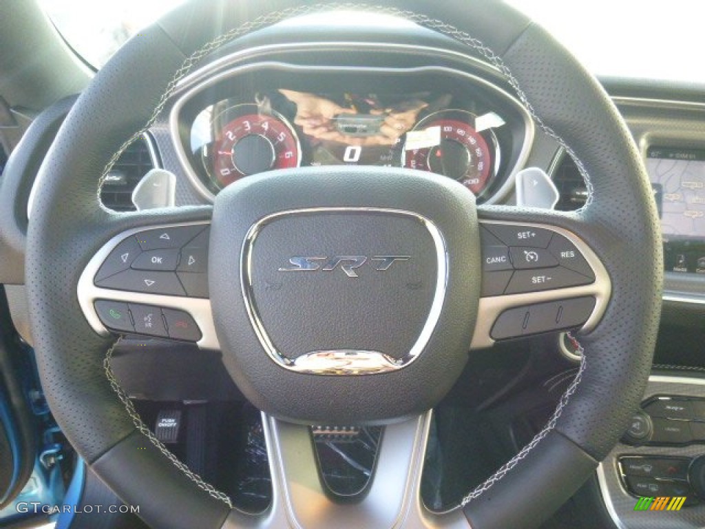 2016 Dodge Challenger SRT Hellcat Black Steering Wheel Photo #107958129