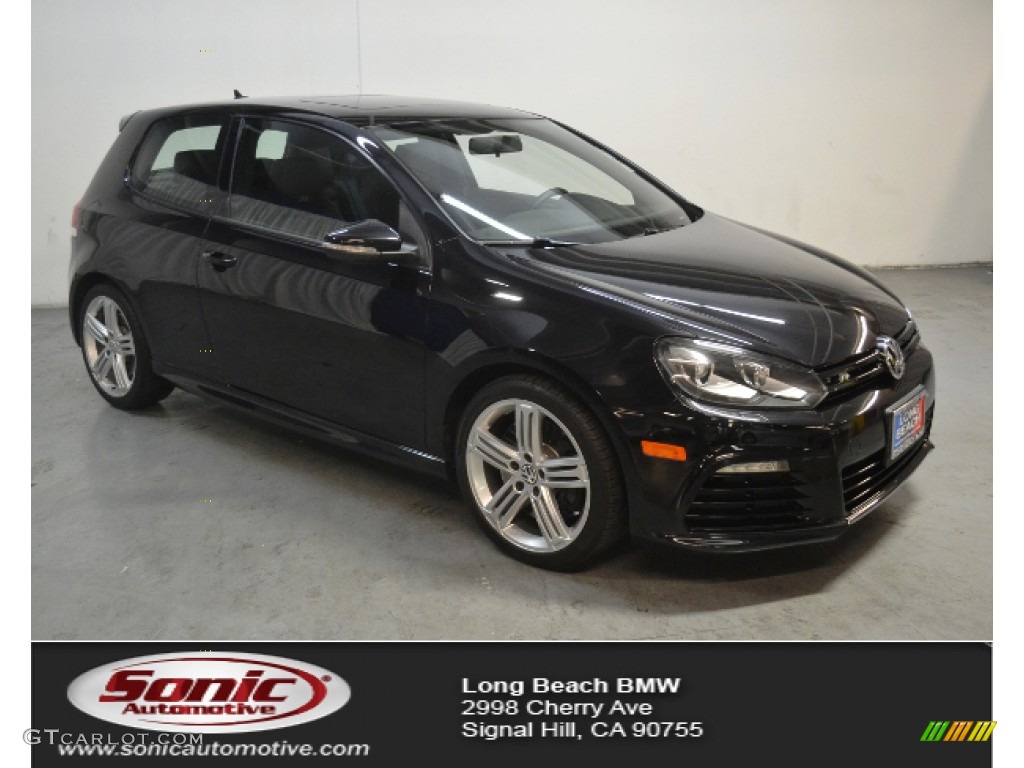 2013 Golf R 2 Door 4Motion - Deep Black Pearl Metallic / Titan Black photo #1