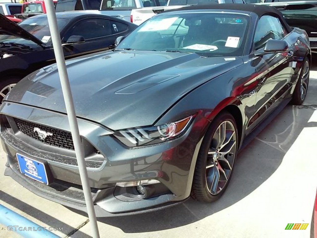 2015 Mustang GT Premium Convertible - Magnetic Metallic / Ebony photo #7