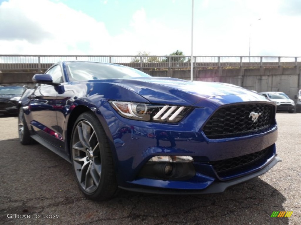 2016 Mustang EcoBoost Premium Coupe - Deep Impact Blue Metallic / Ebony photo #8