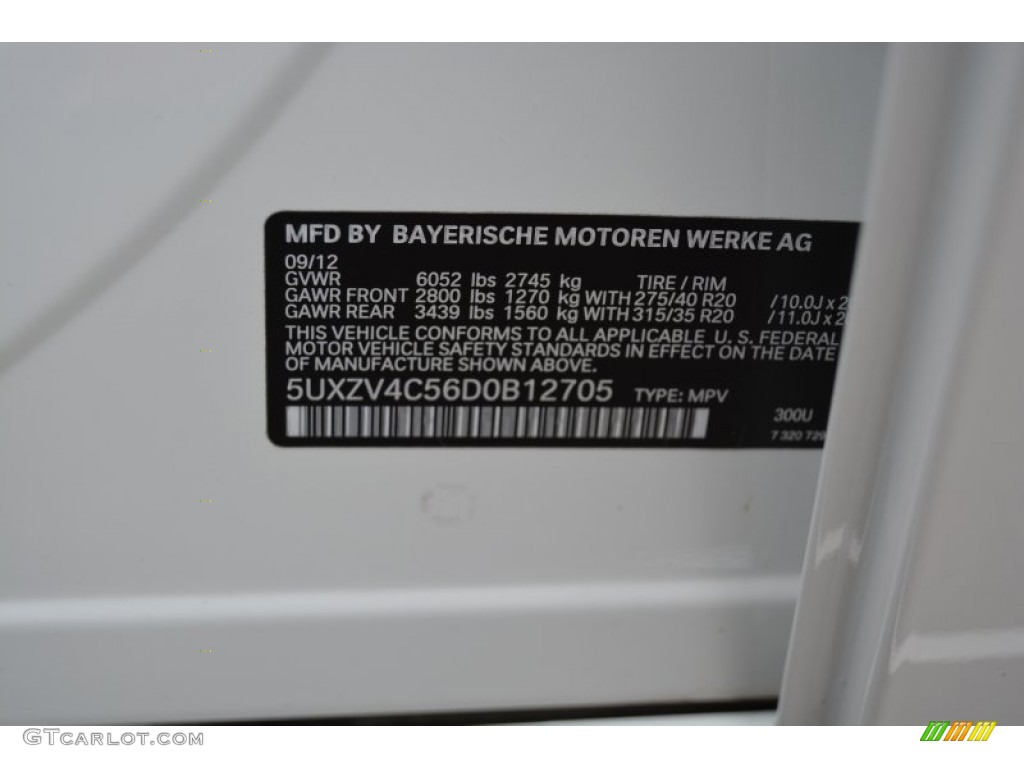 2013 BMW X5 xDrive 35i Sport Activity Color Code Photos