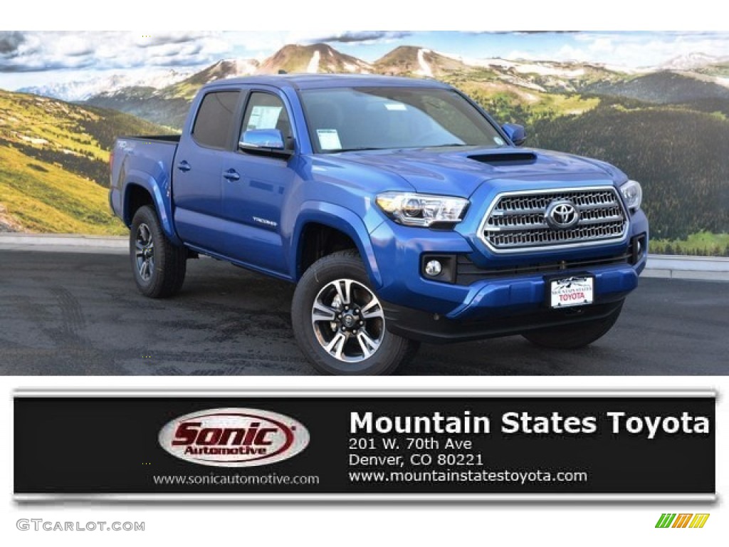 2016 Tacoma TRD Sport Double Cab 4x4 - Blazing Blue Pearl / TRD Graphite photo #1