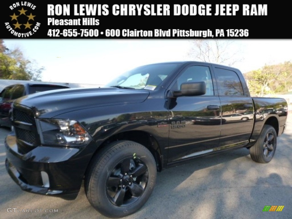 2016 1500 Express Crew Cab 4x4 - Brilliant Black Crystal Pearl / Black/Diesel Gray photo #1