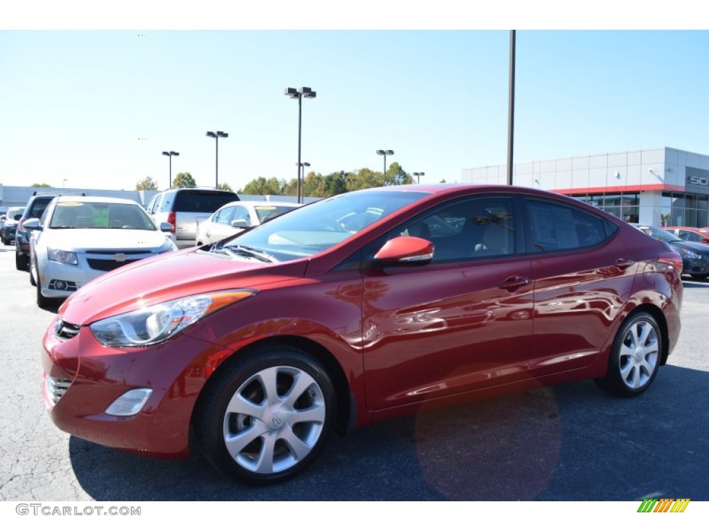 2013 Elantra Limited - Sparkling Ruby / Black photo #7