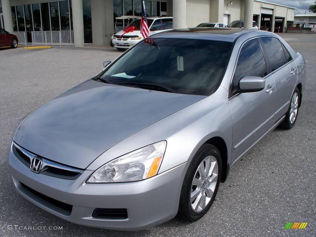 2007 Accord EX-L V6 Sedan - Alabaster Silver Metallic / Gray photo #2