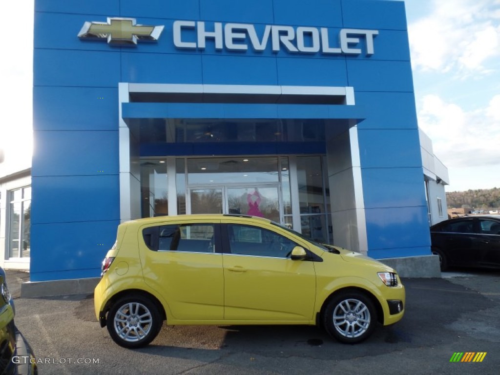 2016 Sonic LT Hatchback - Bright Yellow / Jet Black/Brick photo #1