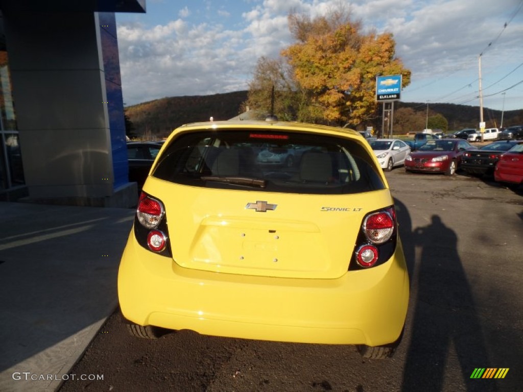 2016 Sonic LT Hatchback - Bright Yellow / Jet Black/Brick photo #6