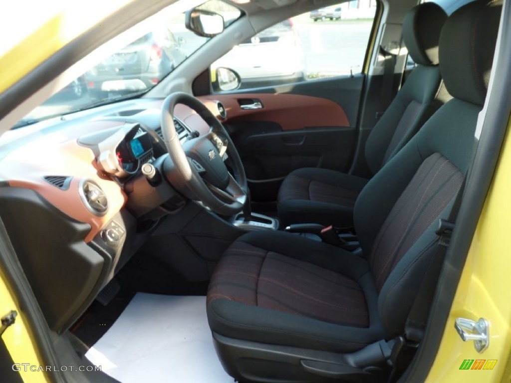 2016 Sonic LT Hatchback - Bright Yellow / Jet Black/Brick photo #17