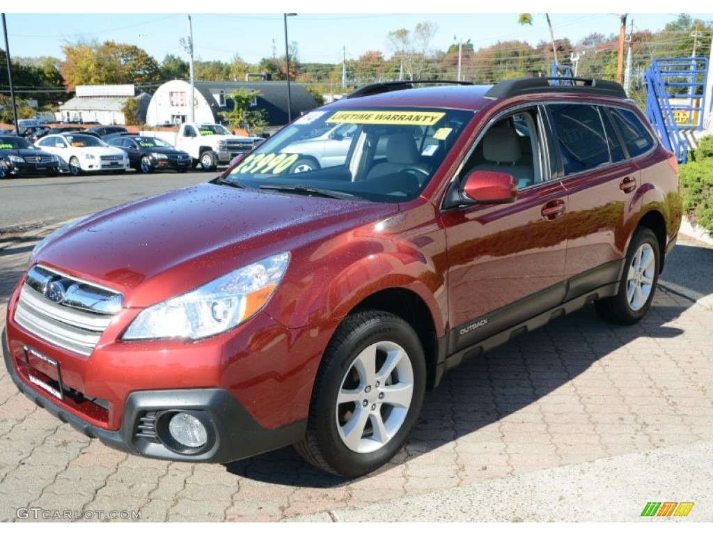 2014 Outback 2.5i Premium - Venetian Red Pearl / Ivory photo #3
