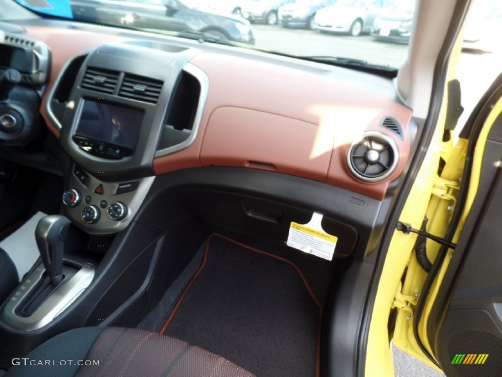 2016 Sonic LT Hatchback - Bright Yellow / Jet Black/Brick photo #57