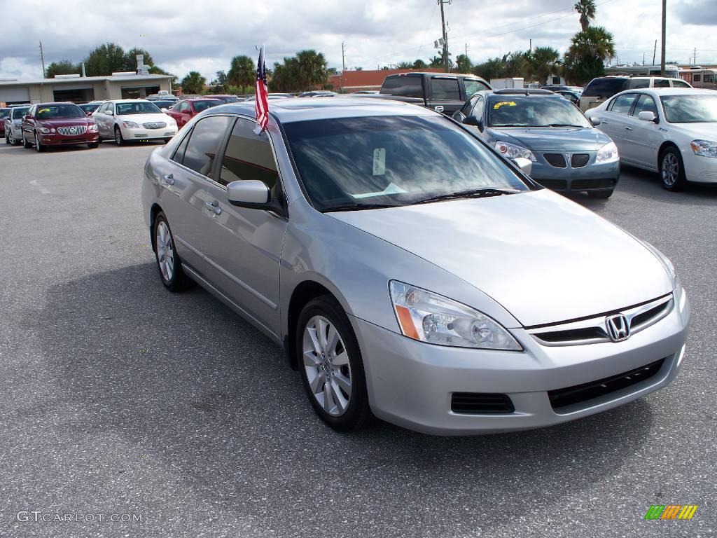 2007 Accord EX-L V6 Sedan - Alabaster Silver Metallic / Gray photo #4