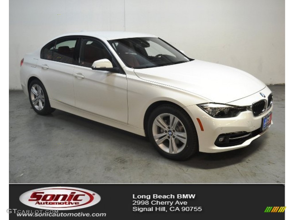 2016 3 Series 328i Sedan - Alpine White / Coral Red photo #1