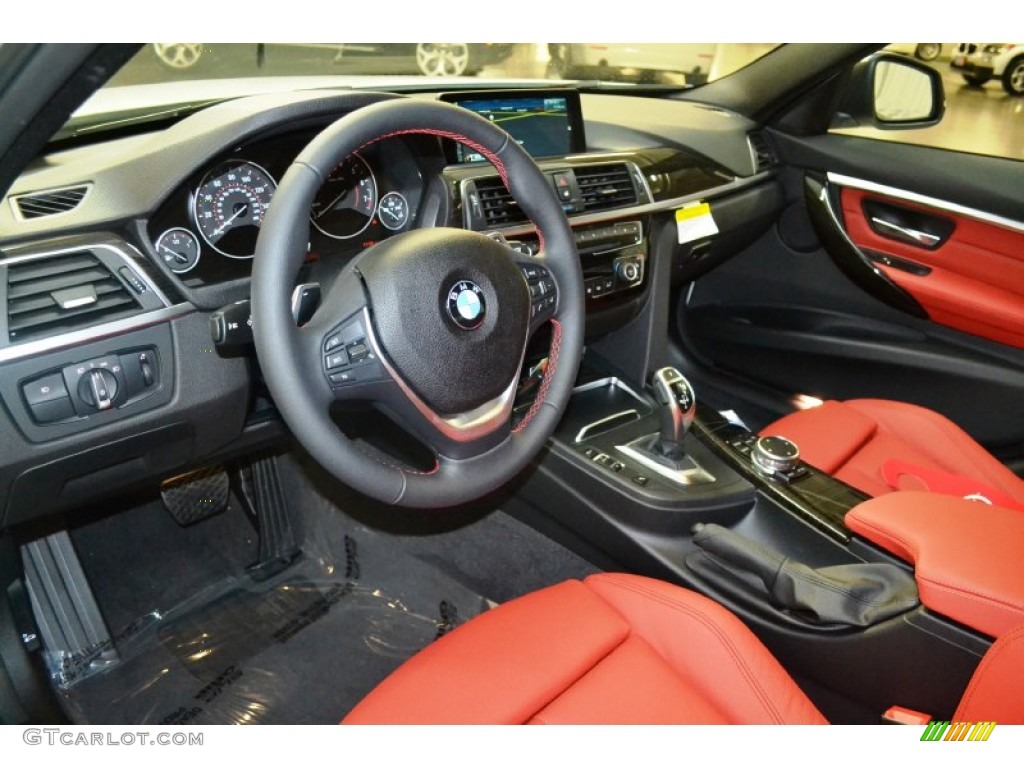Coral Red Interior 2016 BMW 3 Series 328i Sedan Photo #107985131