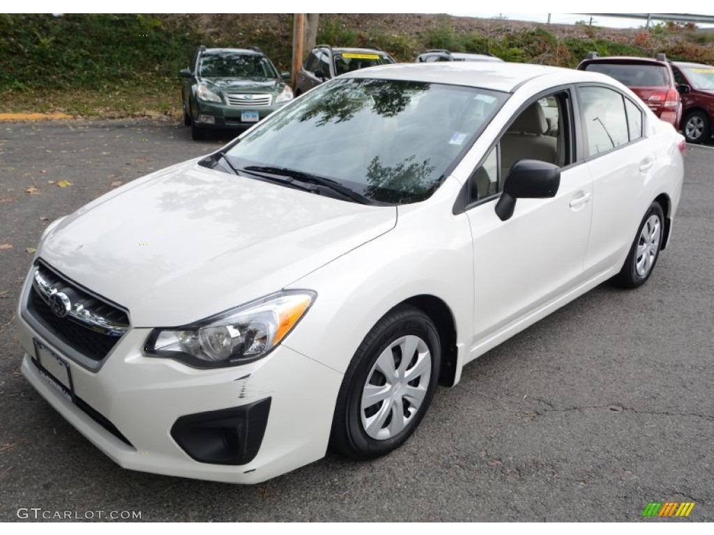 2012 Impreza 2.0i 4 Door - Satin White Pearl / Ivory photo #3