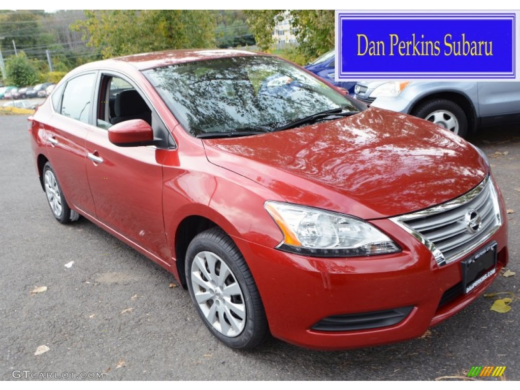 2014 Sentra S - Red Brick / Charcoal photo #1