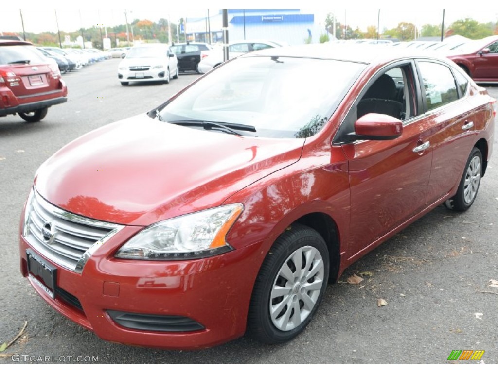 2014 Sentra S - Red Brick / Charcoal photo #3