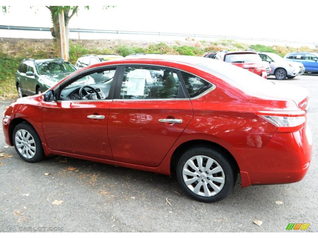 2014 Sentra S - Red Brick / Charcoal photo #11