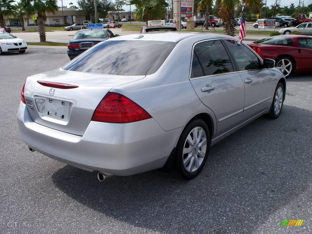 2007 Accord EX-L V6 Sedan - Alabaster Silver Metallic / Gray photo #6