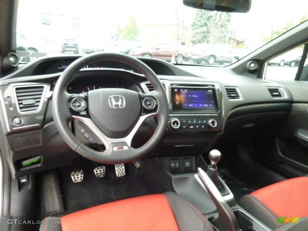 Black/Red Interior 2014 Honda Civic Si Sedan Photo #107987369
