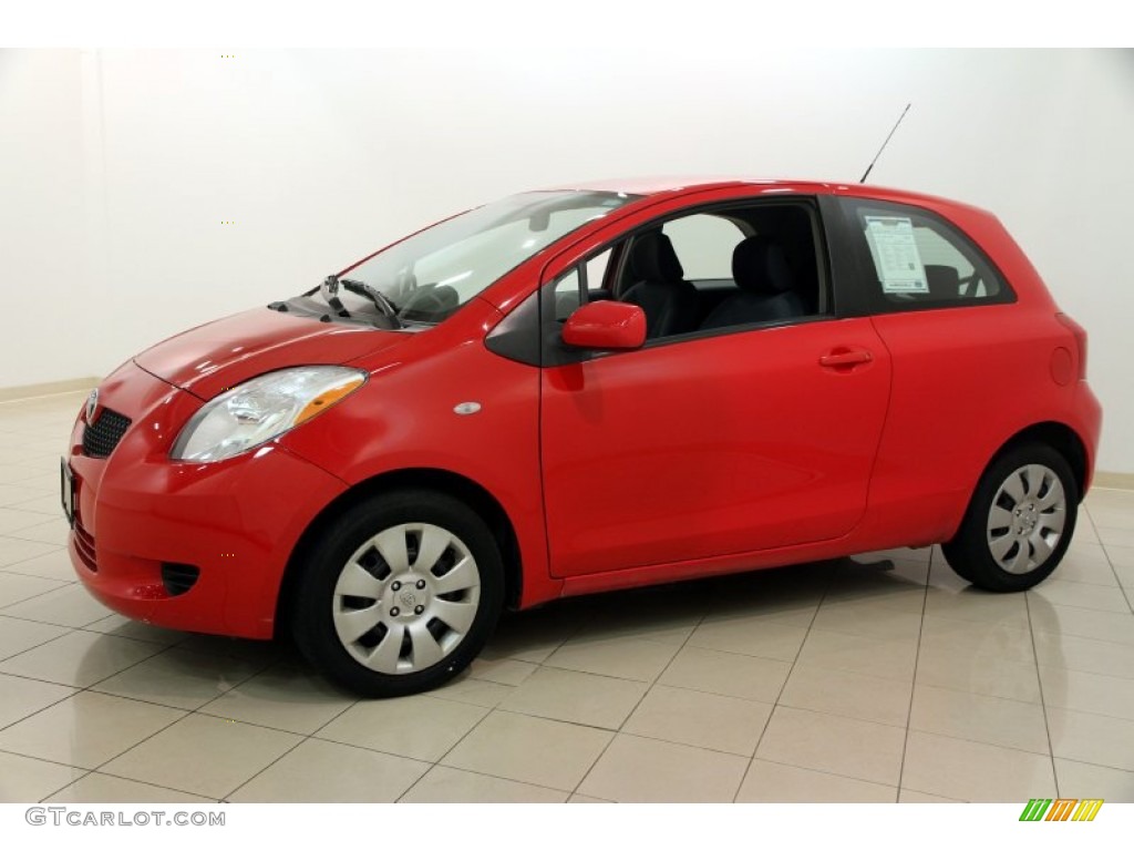 Absolutely Red 2007 Toyota Yaris 3 Door Liftback Exterior Photo #107989748