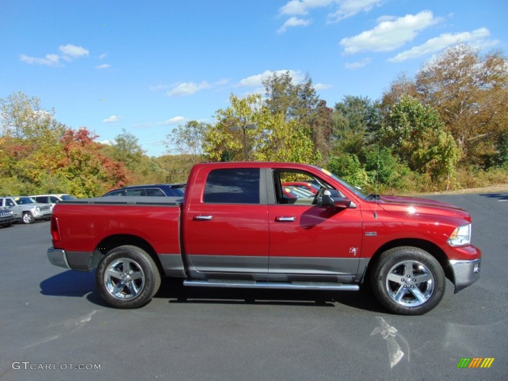 2012 Ram 1500 SLT Crew Cab 4x4 - Deep Cherry Red Crystal Pearl / Dark Slate Gray/Medium Graystone photo #2