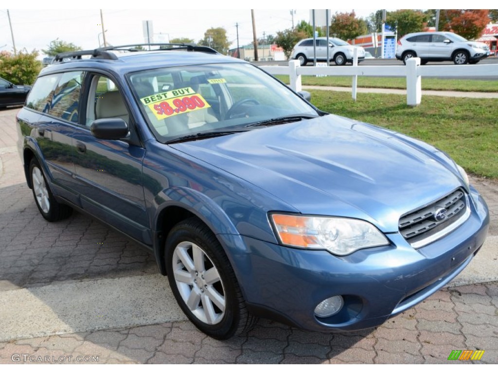 2007 Outback 2.5i Wagon - Newport Blue Pearl / Warm Ivory Tweed photo #3