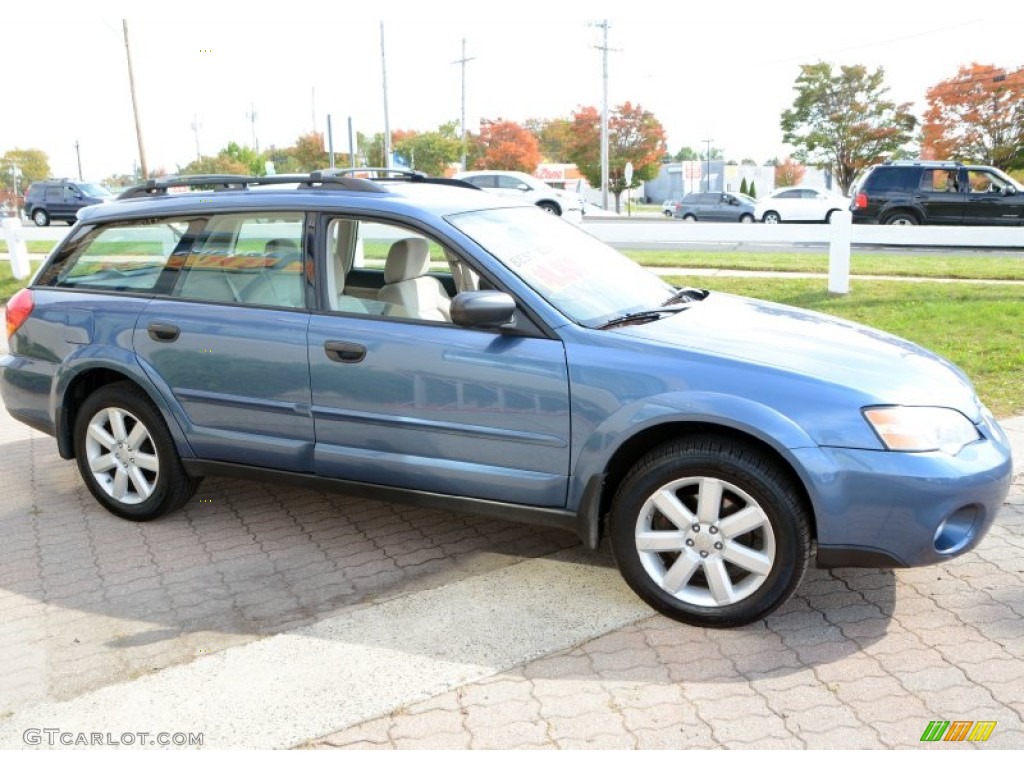 2007 Outback 2.5i Wagon - Newport Blue Pearl / Warm Ivory Tweed photo #4