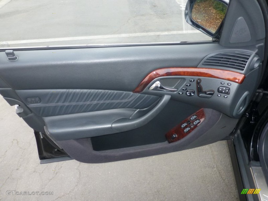 2002 Mercedes-Benz S 55 AMG Charcoal Door Panel Photo #107995028