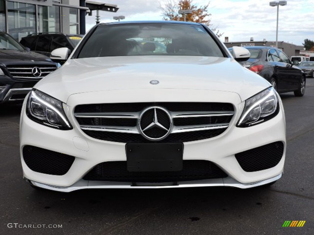 2016 C 300 4Matic Sedan - Polar White / Cranberry Red/Black photo #2