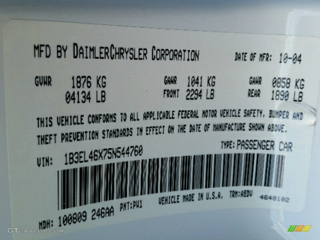 2005 Stratus SXT Sedan - Stone White / Dark Slate Gray photo #17