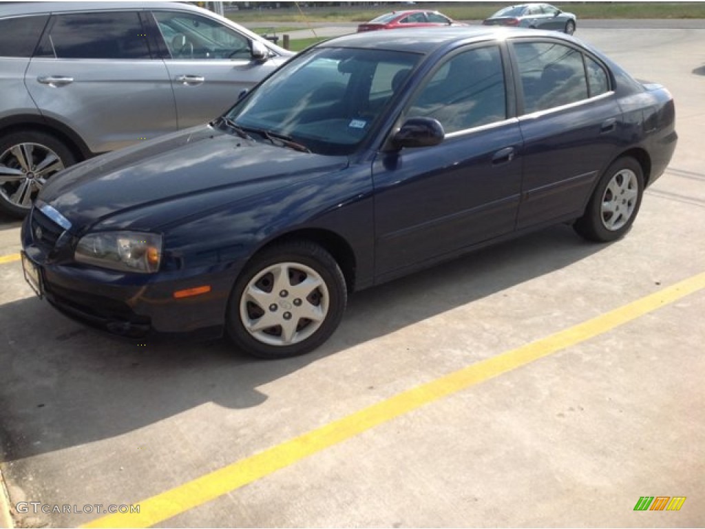 2005 Elantra GLS Sedan - Black Obsidian / Gray photo #2