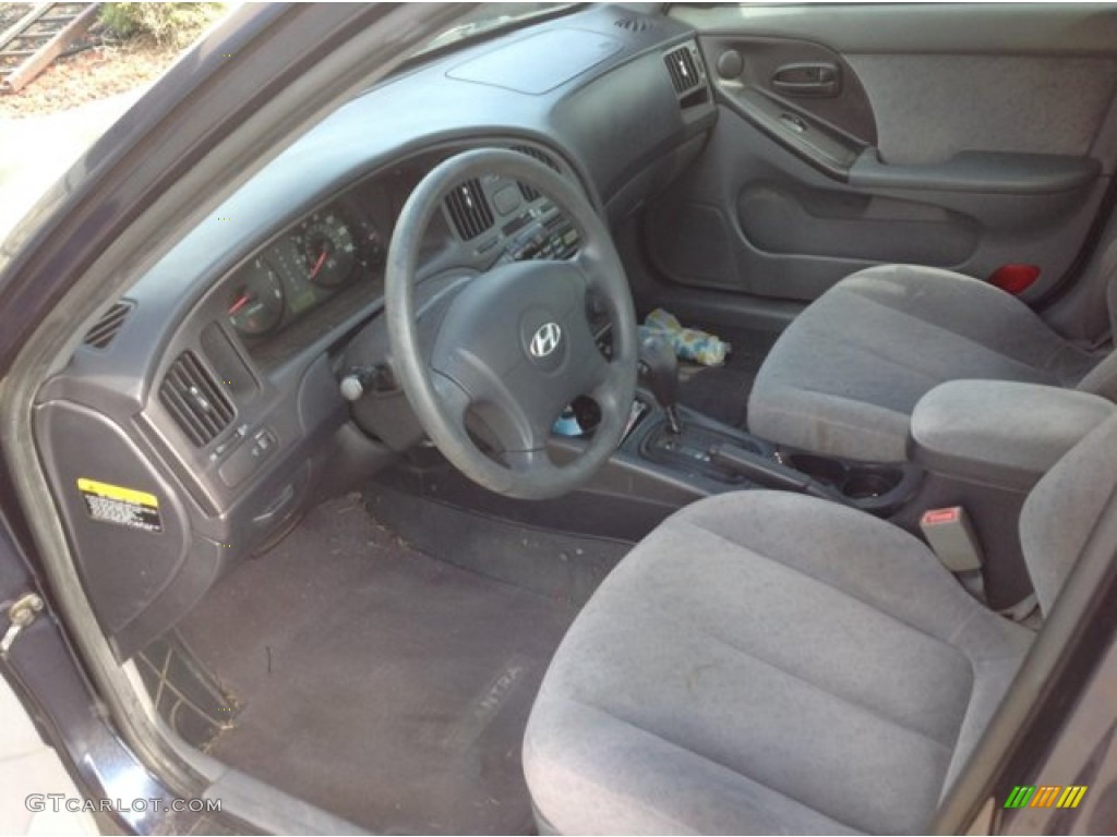 2005 Elantra GLS Sedan - Black Obsidian / Gray photo #9