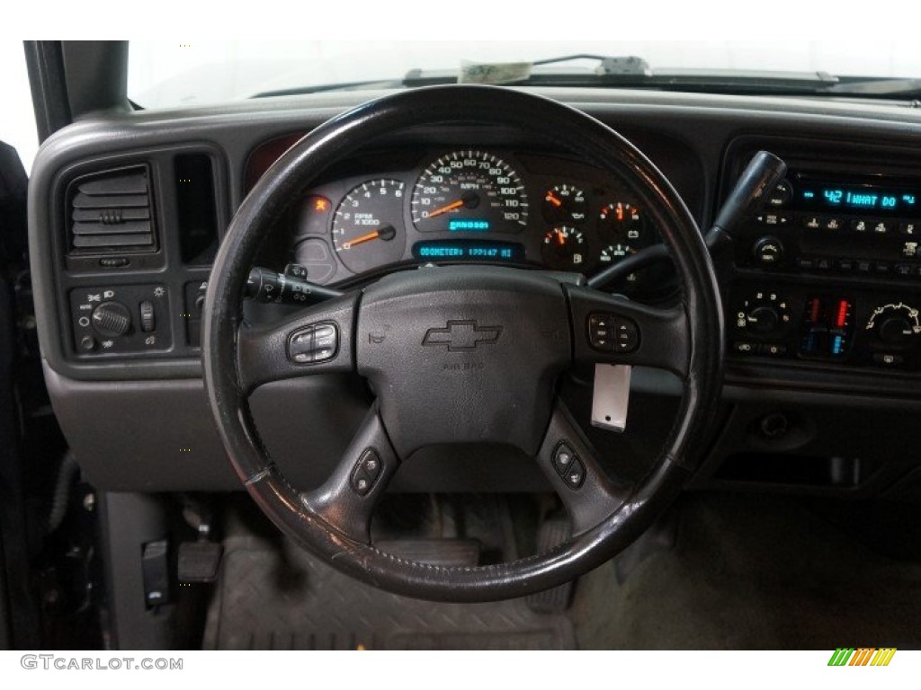 2004 Chevrolet Silverado 1500 LS Extended Cab Medium Gray Steering Wheel Photo #108007613