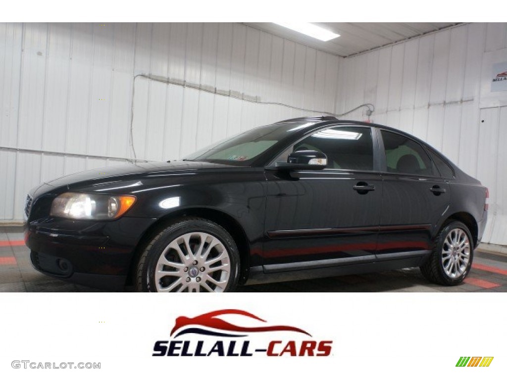 2007 S40 T5 - Black / Dark Beige/Quartz photo #1