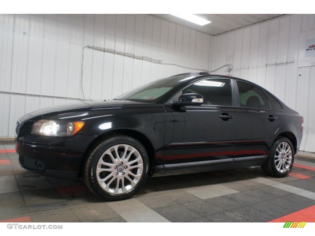 2007 S40 T5 - Black / Dark Beige/Quartz photo #2