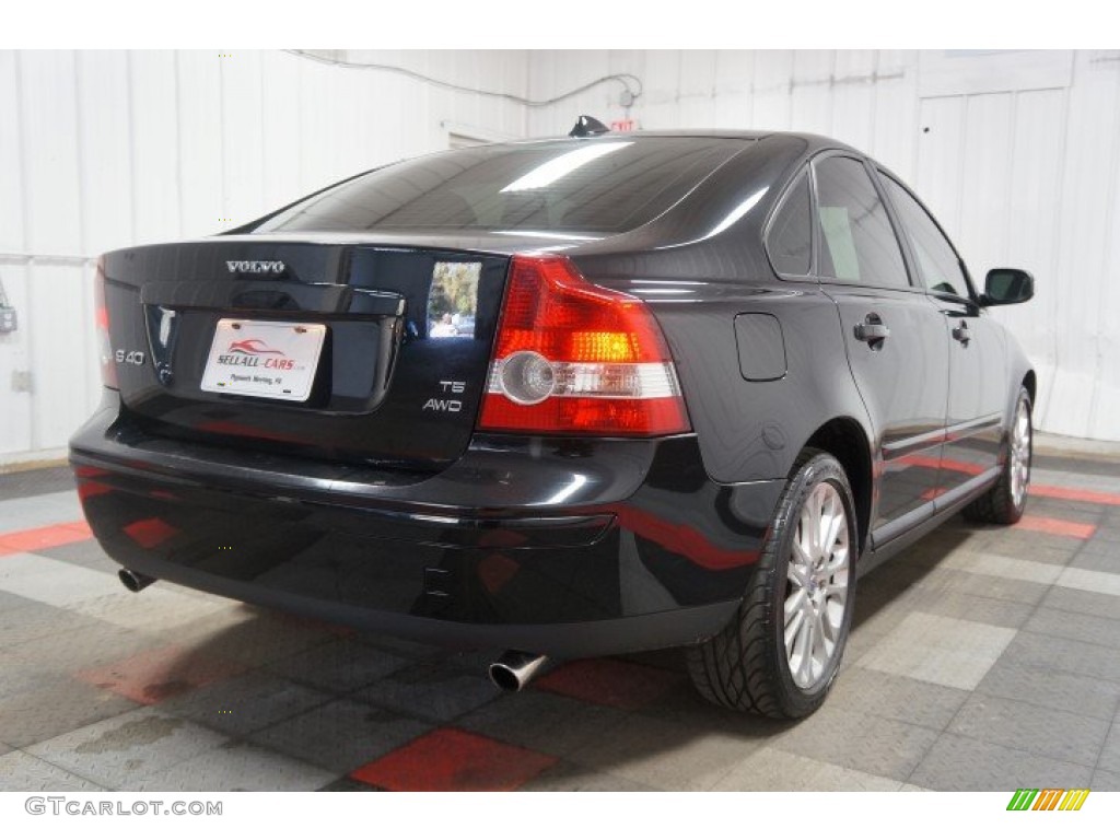 2007 S40 T5 - Black / Dark Beige/Quartz photo #8