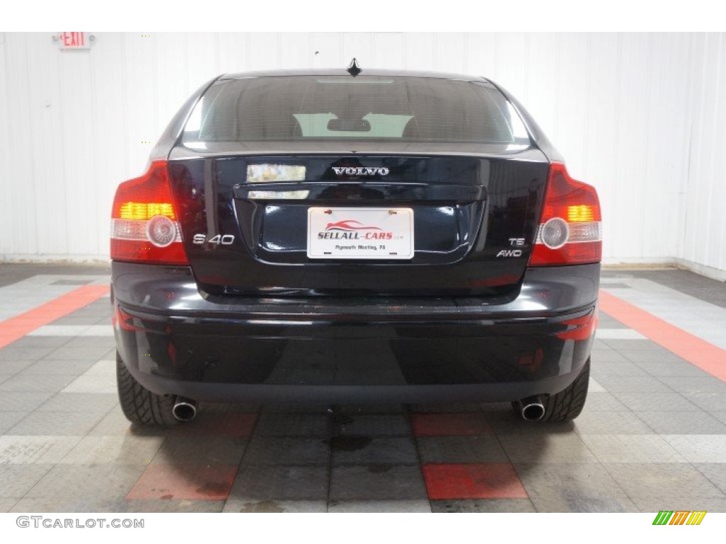 2007 S40 T5 - Black / Dark Beige/Quartz photo #9
