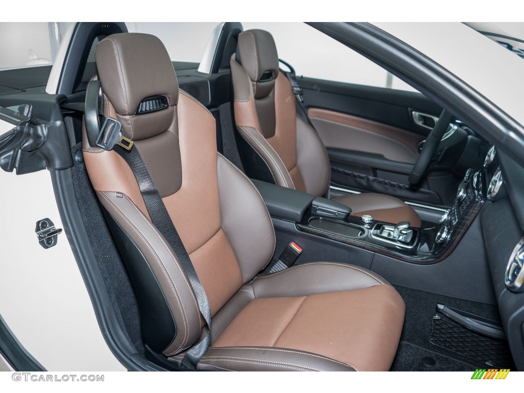 Two-Tone Brown/Black Interior 2016 Mercedes-Benz SLK 300 Roadster Photo #108014918