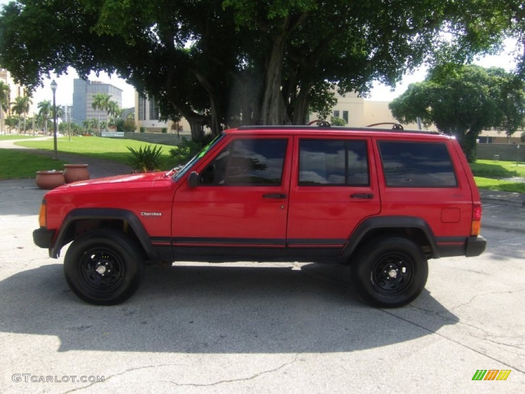 1996 Cherokee Sport 4WD - Flame Red / Gray photo #2