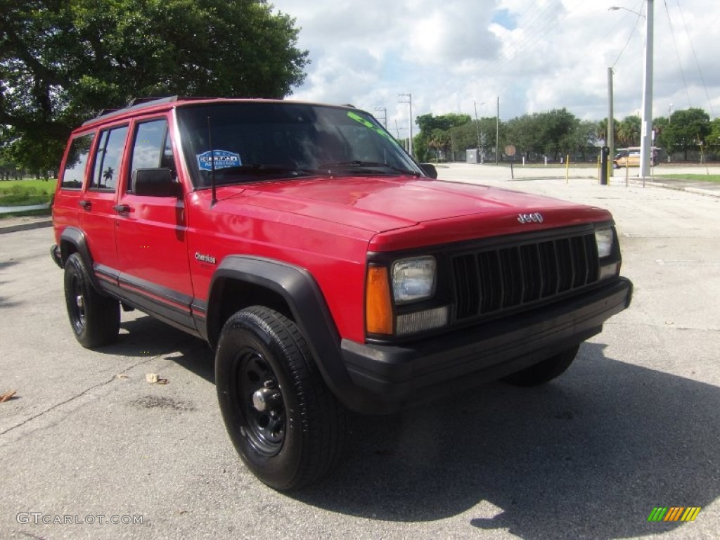 1996 Cherokee Sport 4WD - Flame Red / Gray photo #7